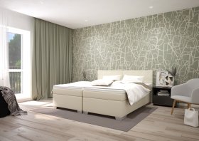 Boxspring Andy v rozměru 90x200 cm, v potahu Enjoy 1 Beige, interiér