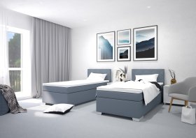 Boxspring Andy v rozměru 90x200 cm, v potahu Enjoy 22 Anthra, interiér