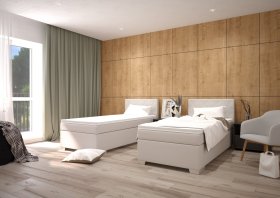 Boxspring Andy v rozměru 90x200 cm, v potahu Enjoy 21 Grey, interiér