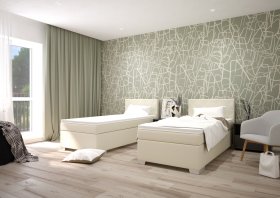 Boxspring Andy v rozměru 90x200 cm, v potahu Enjoy 1 Beige, interiér
