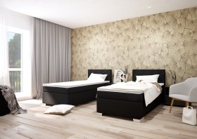 Boxspring Andy v rozměru 90x200 cm, v potahu Enjoy 25 Black, interiér