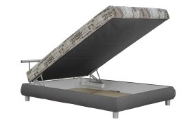 Jednolůžko Adrinana v rozměru 140x200 cm, v potahu Manhattan 4 a Sevilla 24-40, ukázka úložného prostoru 