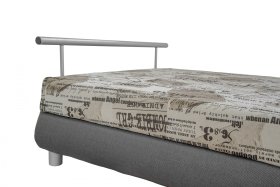 Jednolůžko Adriana v rozměru 140x200 cm, v potahu Manhattan 4 a Sevilla 24-40, detail čela bez polštářku