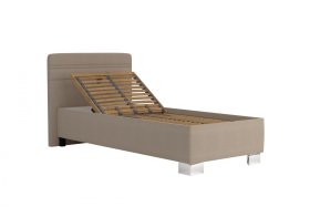 Jednolůžko Sendy v rozměru 90x200 cm, v potahu Milano 9110, ukázka polohování hlavy