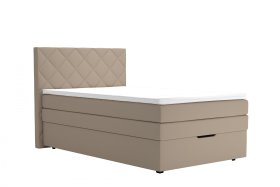 Boxspring Atika v rozměru 120x200 cm, v potahu Enjoy 2 Camel, s topperem
