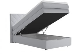 Boxspring Atika v rozměru 120x200 cm, v potahu Enjoy 21 Grey, ukázka úložného prostoru