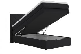 Boxspring Atika v rozměru 120x200 cm, v potahu Enjoy 25 Black, ukázka úložného prostoru