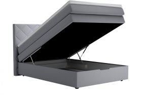 Boxspring Atika v rozměru 140x200 cm, v potahu Enjoy 21 Grey, ukázka úložného prostoru