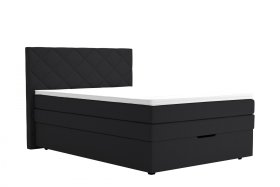 Boxspring Atika v rozměru 140x200 cm, v potahu Enjoy 25 Black, s topperem