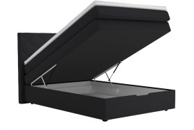 Boxspring Atika v rozměru 140x200 cm, v potahu Enjoy 25 Black, ukázka úložného prostoru 