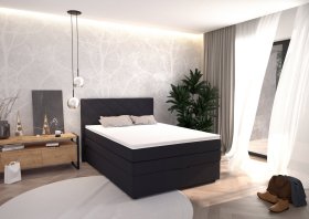 Boxspring Atika v rozměru 120x200 cm, v potahu Enjoy 25 Black, interiér 