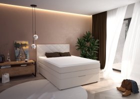 Boxspring Atika v rozměru 120x200 cm, v potahu Enjoy 1 Beige, interiér