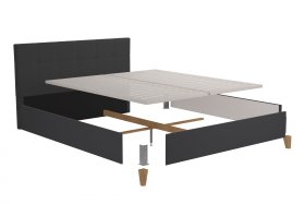 Dvoulůžko Meda v rozměru 180x200 cm, v potahu Savoy 94 DK. GR, demont 