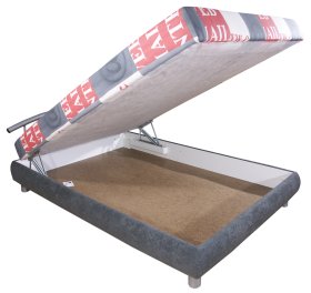 Jednolůžko Nina v rozměru 140x 200 cm, v potahu Molino 463-85, ukázka úložného prostoru 