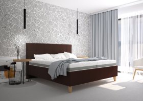 Dvoulůžko Meda v rozměru 180x200 cm, v potahu Savoy 25 Choco, interiér 