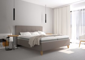 Dvoulůžko Meda v rozměru 180x200 cm, v potahu Loft Taupe, interiér