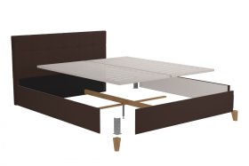 Dvoulůžko Meda v rozměru 180x200 cm, v potahu Savoy 25 Choco, demont