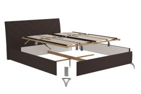 Dvoulůžko Tamara v rozměru 180x200 cm, v potahu Gordon 28 Grizzly, demont 