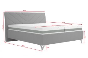 Dvoulůžko Tamara v rozměru 180x200 cm, v potahu Malmö New 83, rozměry 