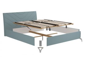 Dvoulůžko Tamara v rozměru 180x200 cm, v potahu Matrix 23 Aqua, demont 