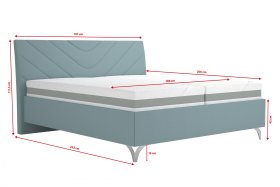 Dvoulůžko Tamara v rozměru 180x200 cm, v potahu Matrix 23 Aqua, rozměry 