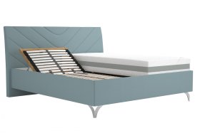 Dvoulůžko Tamara v rozměru 180x200 cm, v potahu Matrix 23 Aqua, ukázka polohování hlavy 