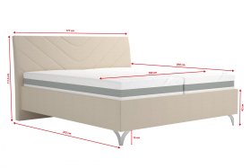 Dvoulůžko Tamara v rozměru 180x200 cm, v potahu Bravo 2 Nature, rozměry 