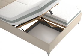 Dvoulůžko Tamara v rozměru 180x200 cm, v potahu Bravo 2 Nature, ukázka úložného prostoru 