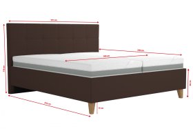 Dvoulůžko Meda v rozměru 180x200 cm, v potahu Savoy 25 Choco, rozměry 