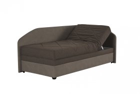 Válenda Turi v rozměru 90x200 cm, v potahu Largo 13 a Arte 5 Stone,  ukázka polohování hlavy, pravý roh 