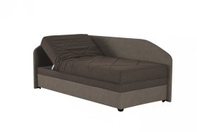 Válenda Turi v rozměru 90x200 cm, v potahu Largo 13 a Arte 5 Stone, levý roh, ukázka polohování hlavy 