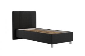 Jednolůžko Kayla v rozměru 90x200 cm, v potahu Loft Black, bez matrace