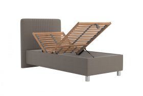 Jednolůžko Kayla v rozměru 90x200 cm, v potahu Loft Coffee, polohování