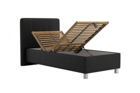 Jednolůžko Kayla v rozměru 90x200 cm, v potahu Loft Black, polohování