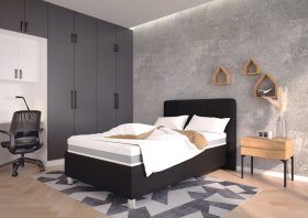 Jednolůžko Kayla v rozměru 120x200 cm, v potahu Loft Black, interiér