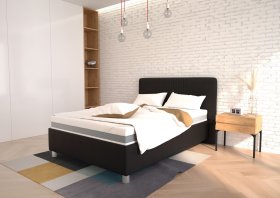 Jednolůžko Kayla v rozměru 140x200 cm, v potahu Loft Black, interiér