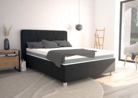 Jednolůžko Stella v rozměru 140x200 cm, v potahu Loft Black, interiér