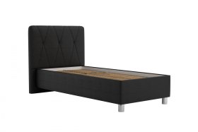 Jednolůžko Stella v rozměru 90x200 cm, v potahu Loft Black, bez matrace
