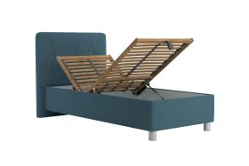 Jednolůžko Stella v rozměru 90x200 cm, v potahu Crown 13 Ocean Blue, polohování