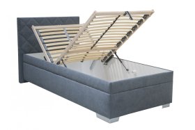 Jednolůžko Luis v rozměru 90x200 cm, v potahu Enjoy 22 Anthra, ukázka úložného prostoru 