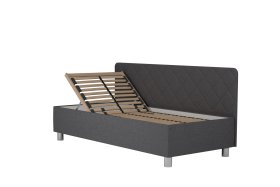 Jednolůžko Fiona v rozměru 90x200 cm, v potahu Malmö New 95, boční čelo, polohování hlavy