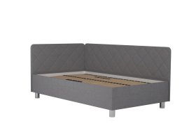 Jednolůžko Fiona v rozměru 110x200 cm, v potahu Malmö New 83, hlavové + boční čelo (levý roh), bez matrace