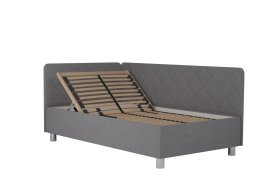 Jednolůžko Fiona v rozměru 110x200 cm, v potahu Malmö New 83, hlavové + boční čelo (levý roh), polohování hlavy