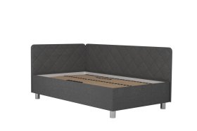 Jednolůžko Fiona v rozměru 110x200 cm, v potahu Malmö New 95, hlavové + boční čelo (levý roh), bez matrace