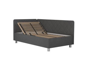 Jednolůžko Fiona v rozměru 110x200 cm, v potahu Malmö New 95, hlavové + boční čelo (levý roh), polohování hlavy