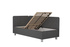 Jednolůžko Fiona v rozměru 90x200 cm, v potahu Malmö New 95, hlavové + boční čelo (levý roh), polohování