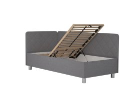 Jednolůžko Fiona v rozměru 90x200 cm, v potahu Malmö New 83, hlavové + boční čelo (levý roh), polohování