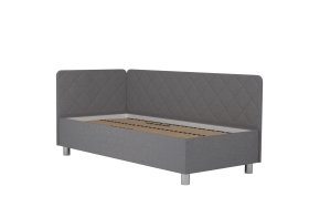 Jednolůžko Fiona v rozměru 90x200 cm, v potahu Malmö New 83, hlavové + boční čelo (levý roh), bez matrace