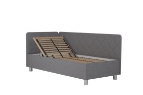 Jednolůžko Fiona v rozměru 90x200 cm, v potahu Malmö New 83, hlavové + boční čelo (levý roh), polohování hlavy