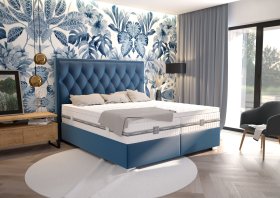 Boxspring Padmé v rozměru 180x200 cm, v potahu Tiffany 11 Blue, interiér
